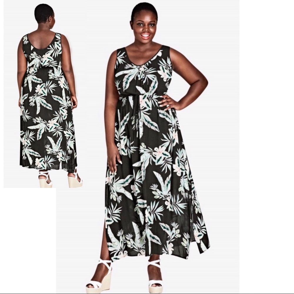 NWT City Chic Oahu Floral maxi L/20